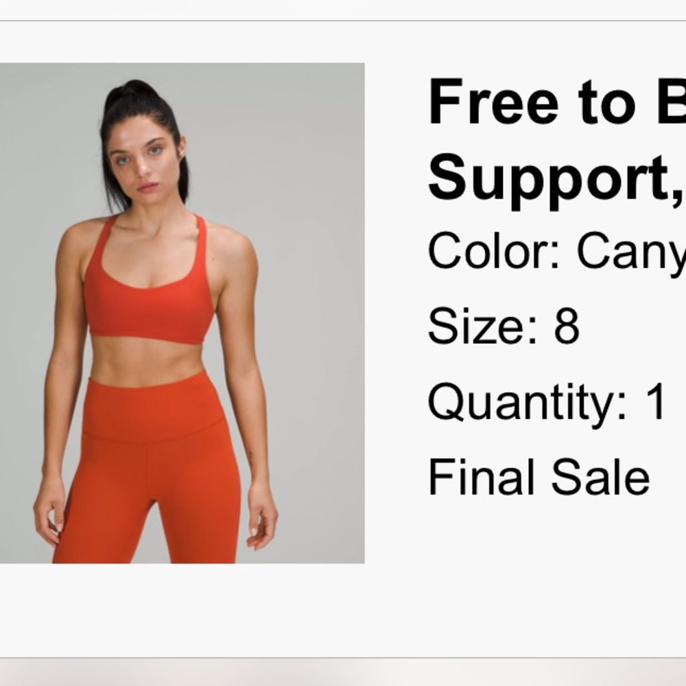 Never worn lululemon bra